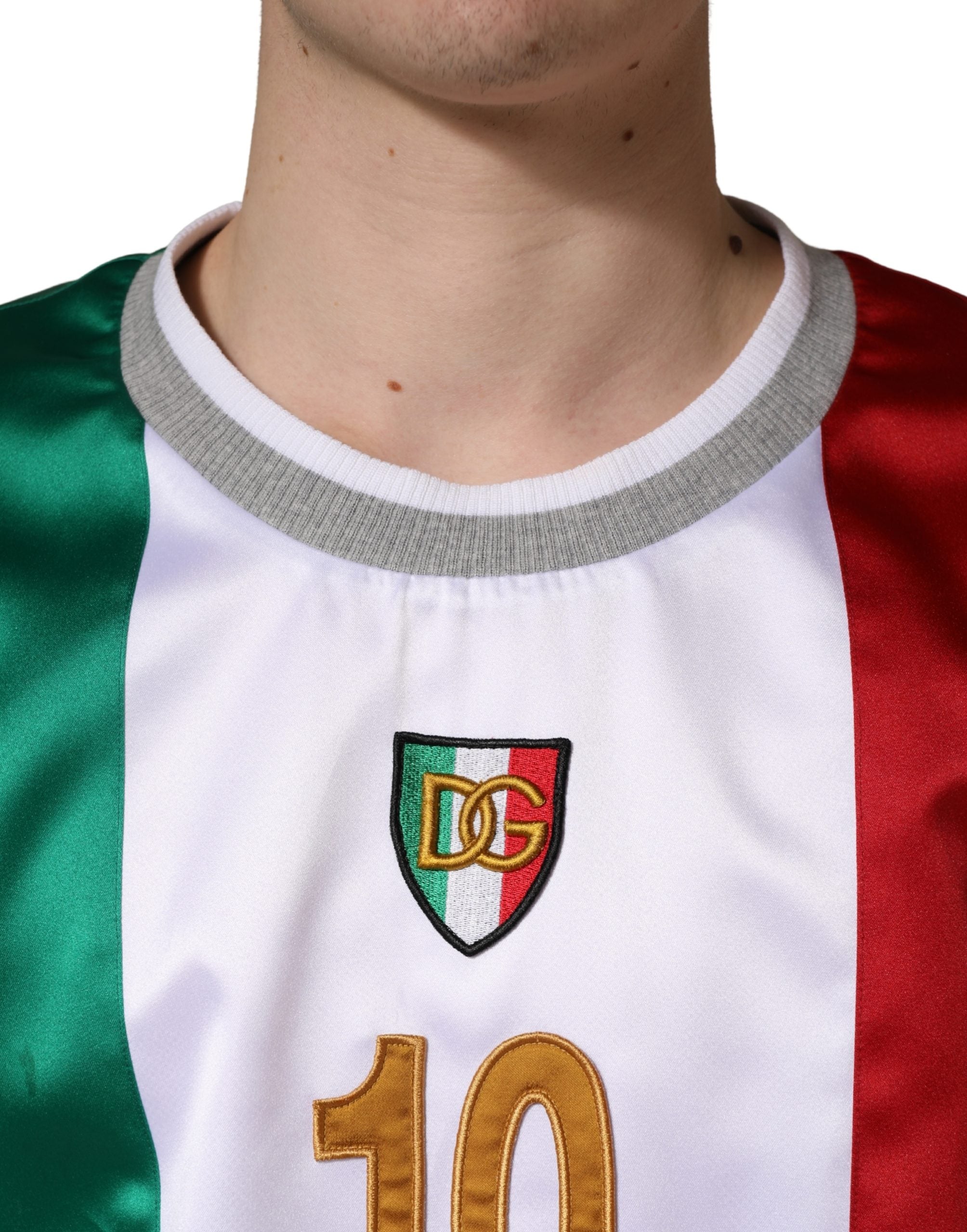 Dolce & Gabbana Multicolor Italia DG Logo Satin Tank-Top