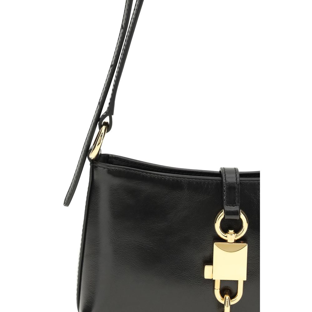 Dolce & Gabbana Black Calf Leather Bos Taurus Shoulder Bag
