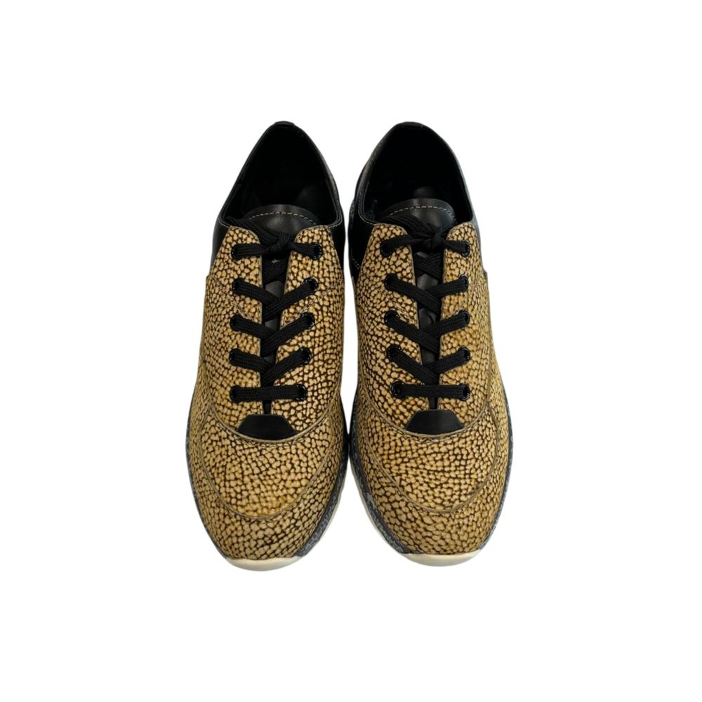 Borbonese Damen-Sneaker aus beigem Leder