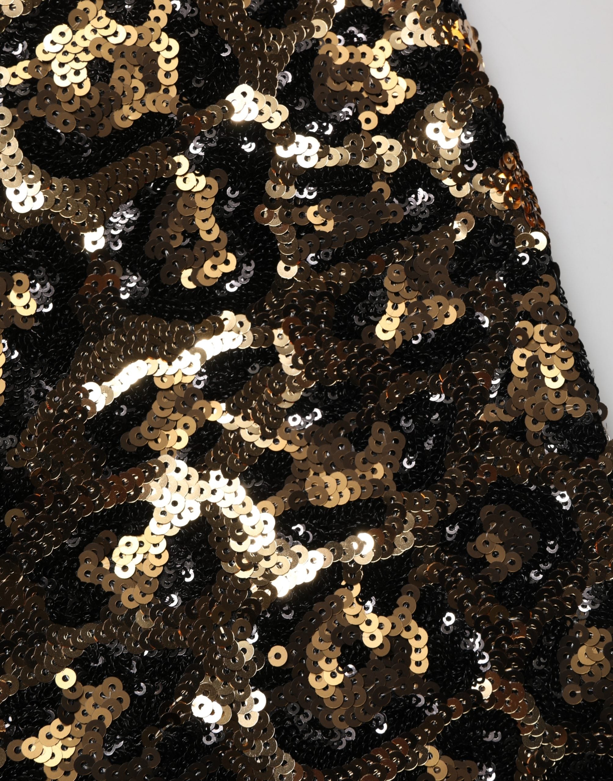 Dolce & Gabbana Gold Leopard Paillettenhose mit geradem Bein