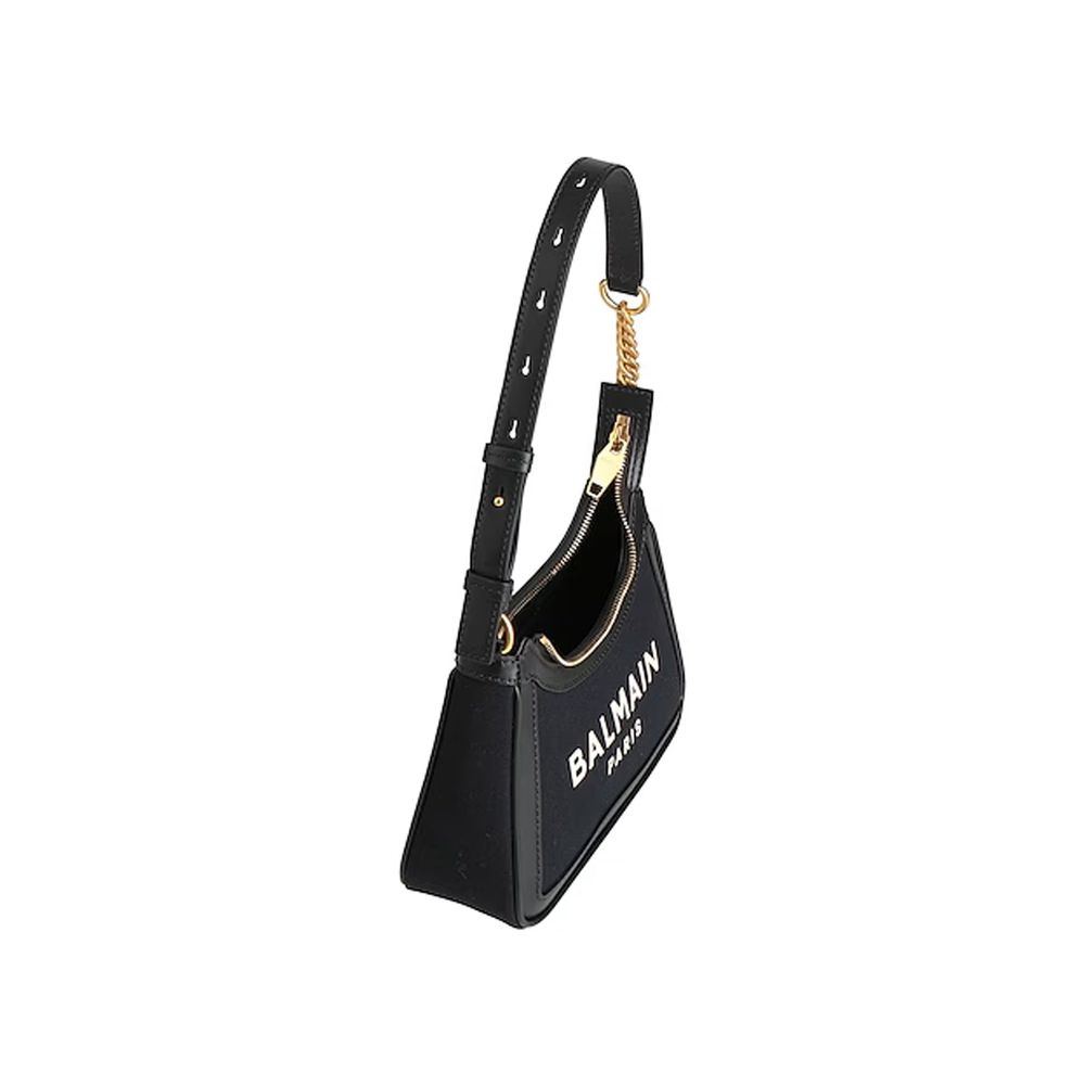 Balmain Schultertasche aus schwarzer Baumwolle