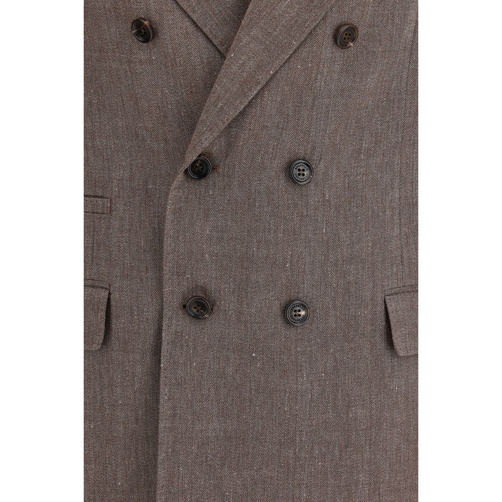 Blazer Brunello Cucinelli en lin marron