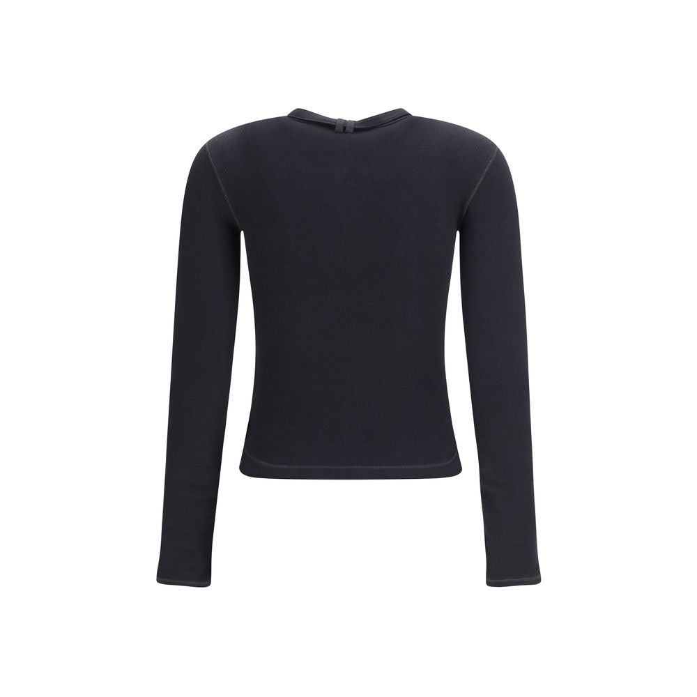 T-shirt à manches longues Diesel en coton noir