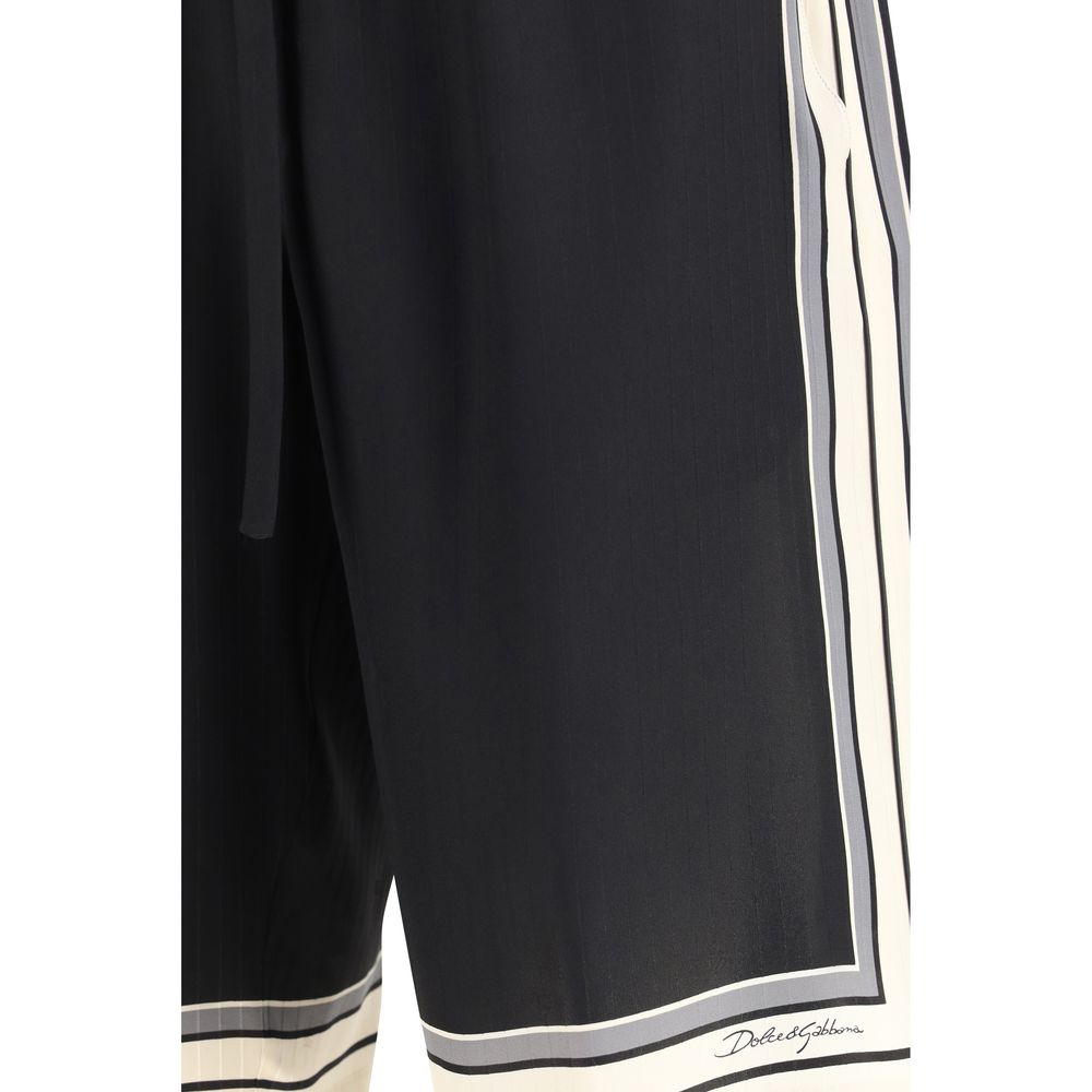Dolce & Gabbana Schwarze Seiden-Bermudashorts