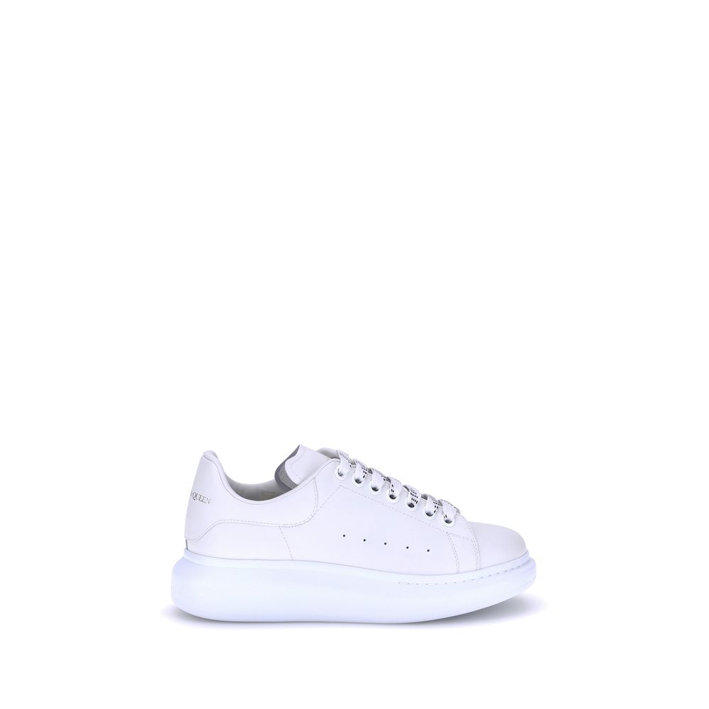 Baskets plateforme Alexander McQueen en cuir de veau blanc Bos Taurus