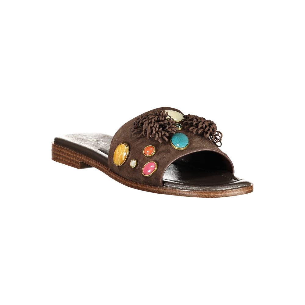 Chausson Femme en Cuir Marron Twinset