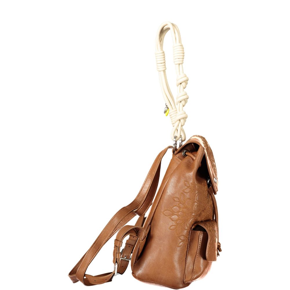 Desigual Braun Polyurethan Damen Rucksack