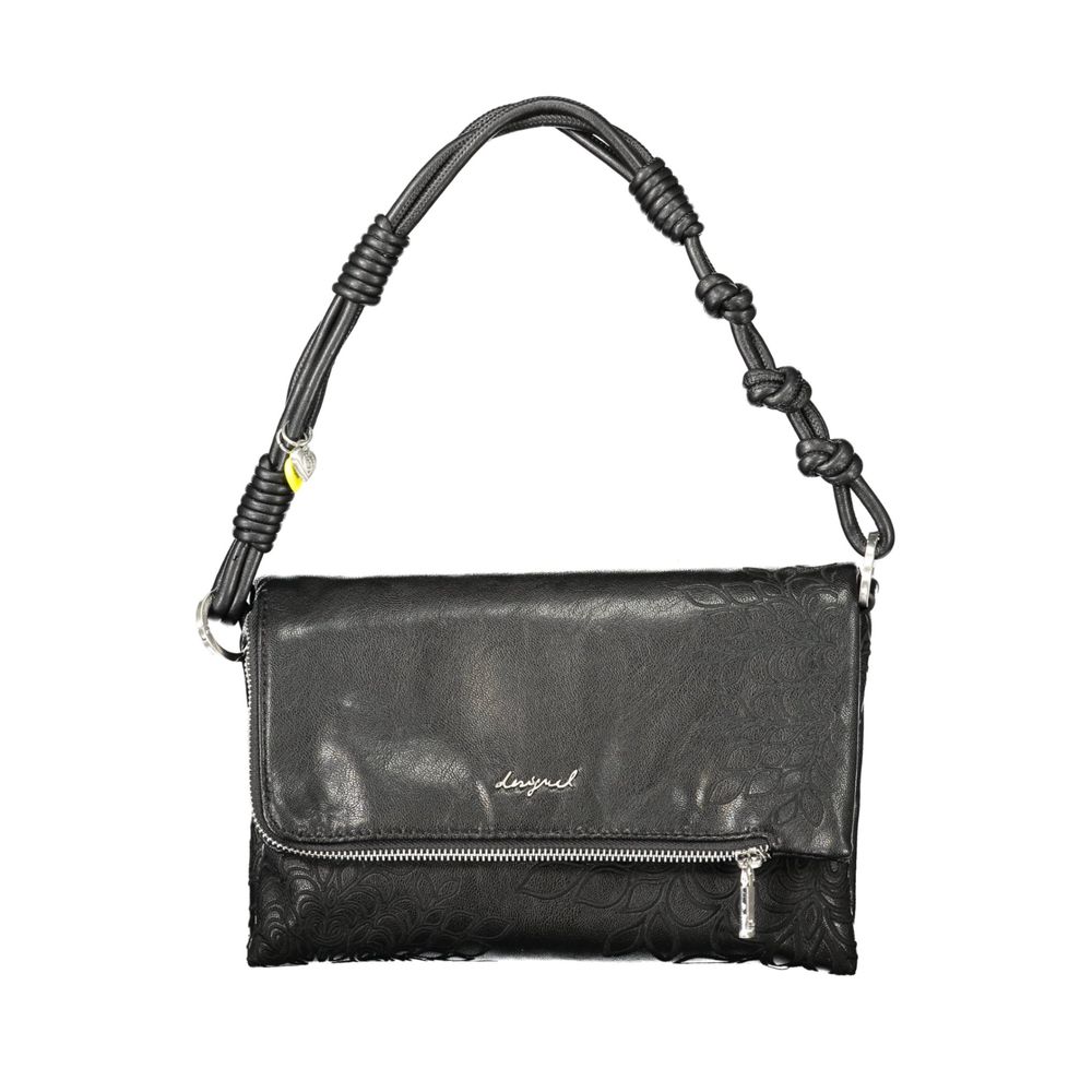 Desigual Schwarze Polyurethan-Damentasche