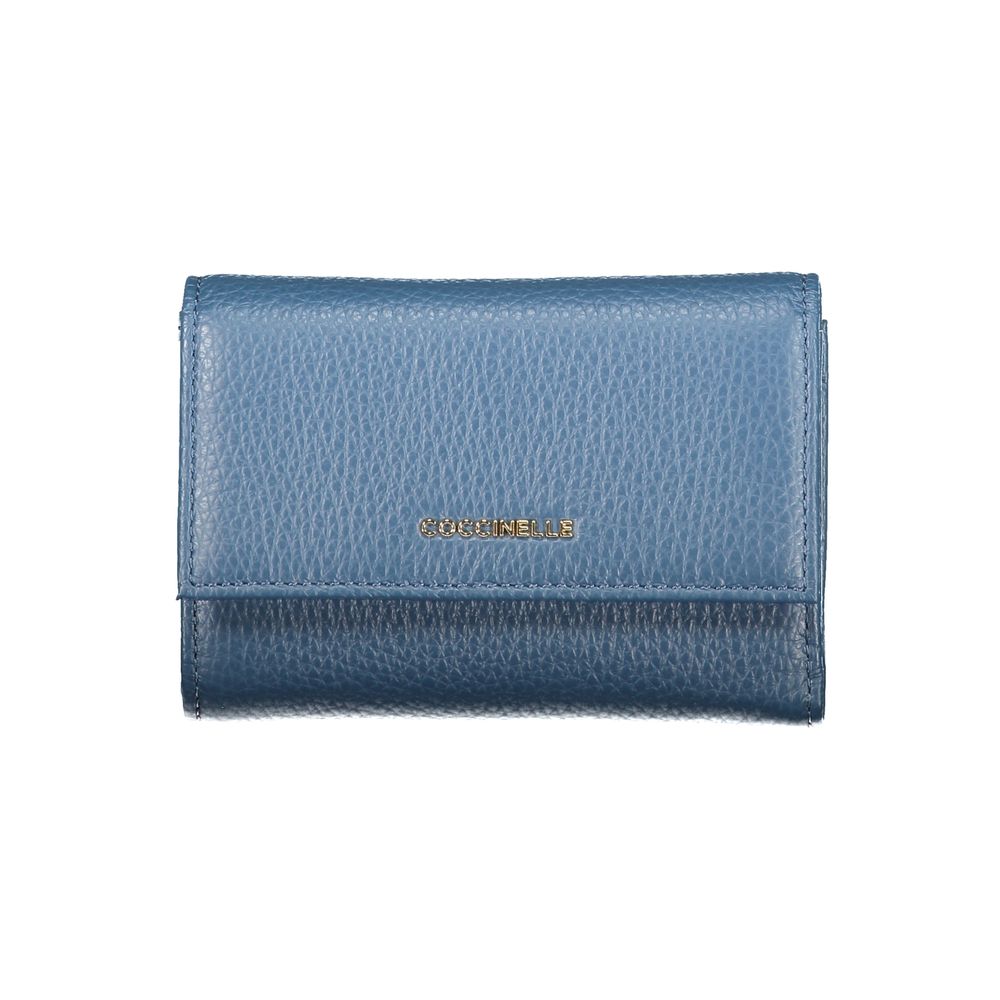 Portefeuille femme Coccinelle en cuir bleu