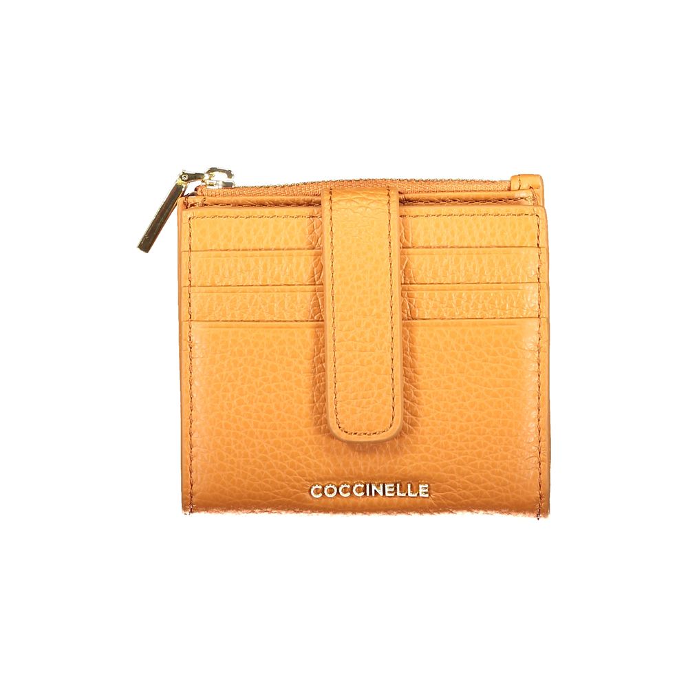 Portefeuille Coccinelle Arancione en cuir pour femme