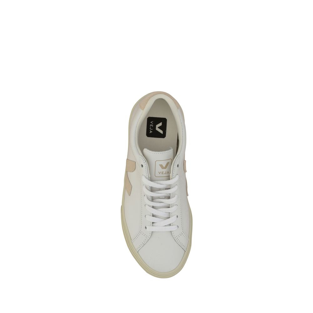 Veja White Calf Leather Bos Taurus Low Top Sneakers
