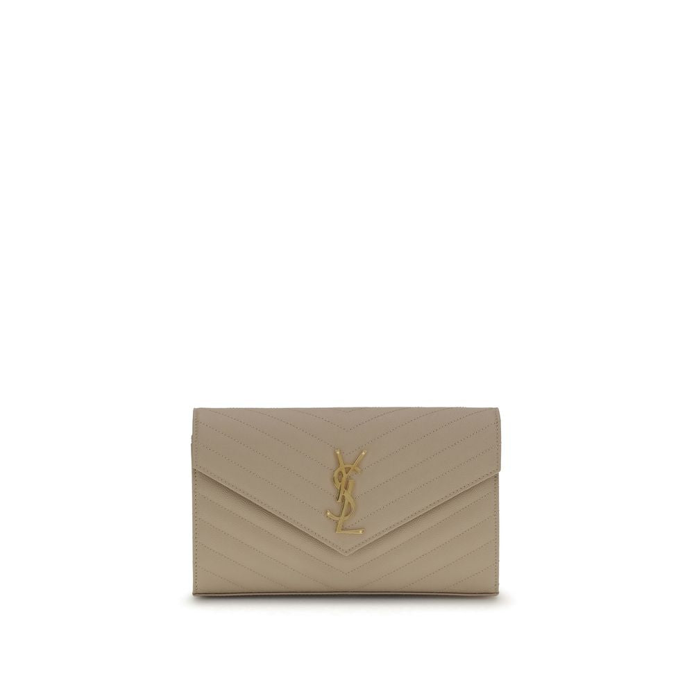 Sac bandoulière Saint Laurent en cuir de veau beige Bos Taurus