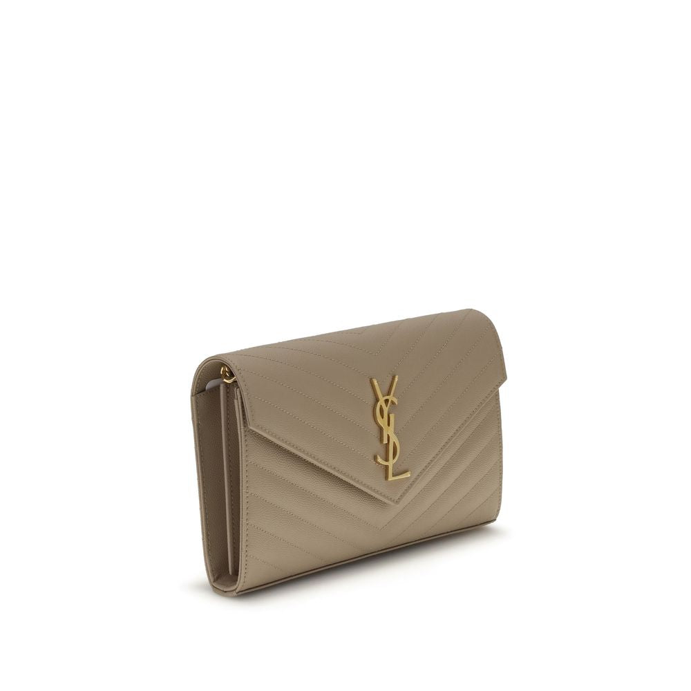 Sac bandoulière Saint Laurent en cuir de veau beige Bos Taurus