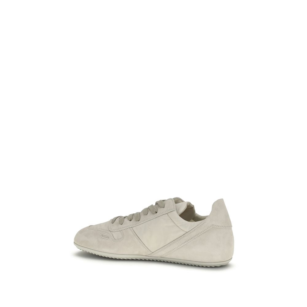 Rick Owens Graue Kalbsleder-Sneaker (Low Top) aus Bos Taurus