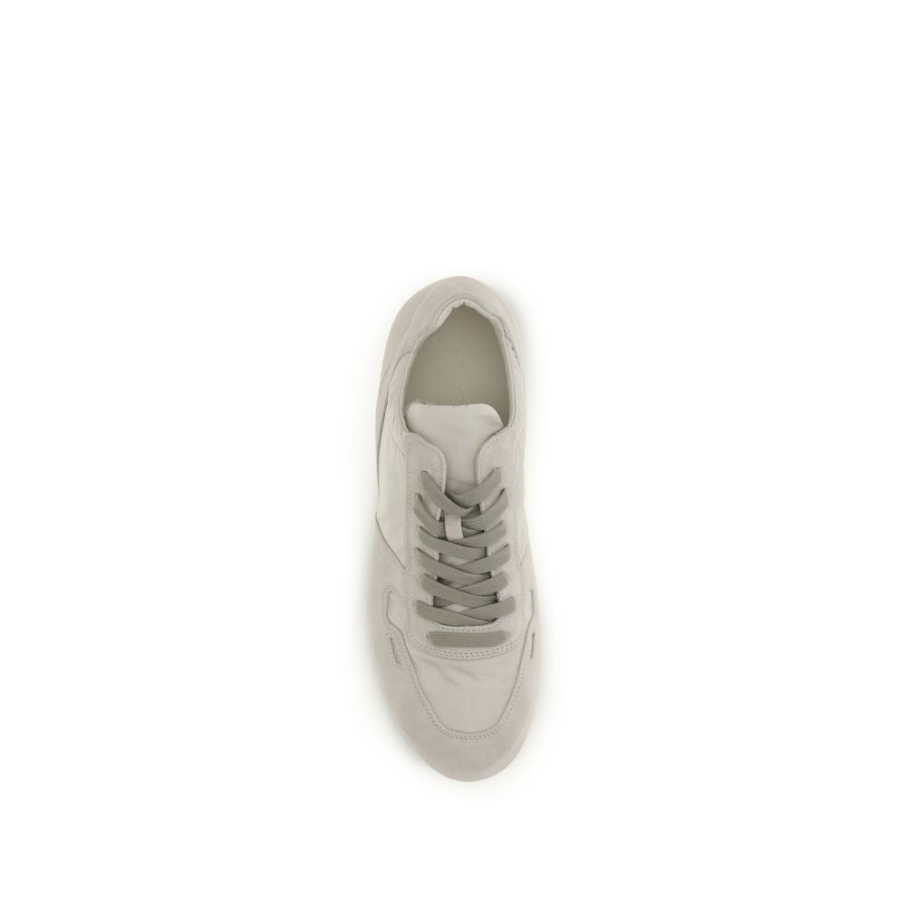 Rick Owens Graue Kalbsleder-Sneaker (Low Top) aus Bos Taurus
