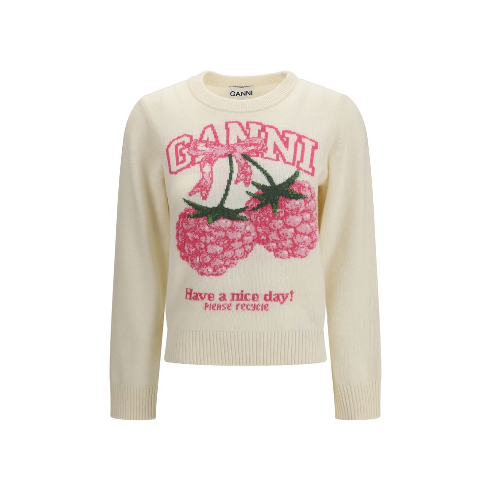Sweat-shirt Ganni Beige Laine Oves Aries