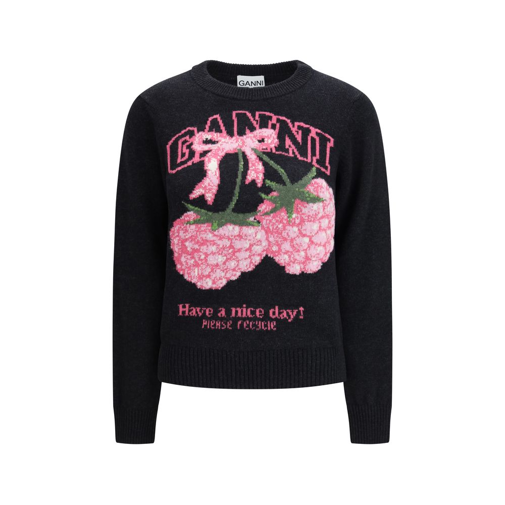 Sweat-shirt Ganni en polyamide gris