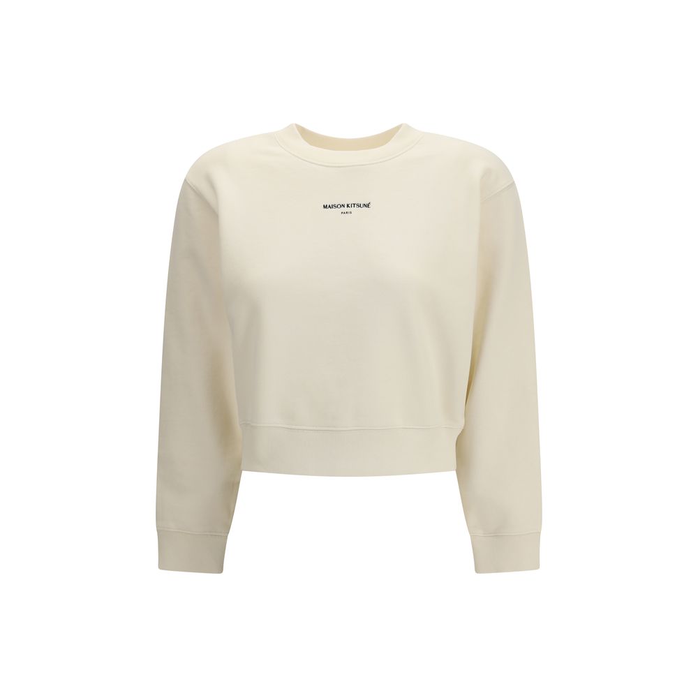 Sweat-shirt en coton beige Maison Kitsuné