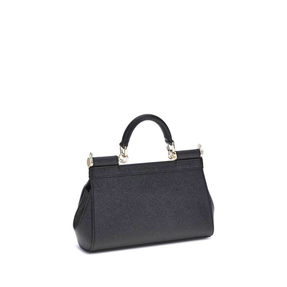 Dolce & Gabbana Handtasche aus schwarzem Kalbsleder Bos Taurus