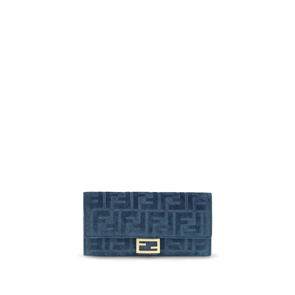 Portefeuille Fendi en coton bleu