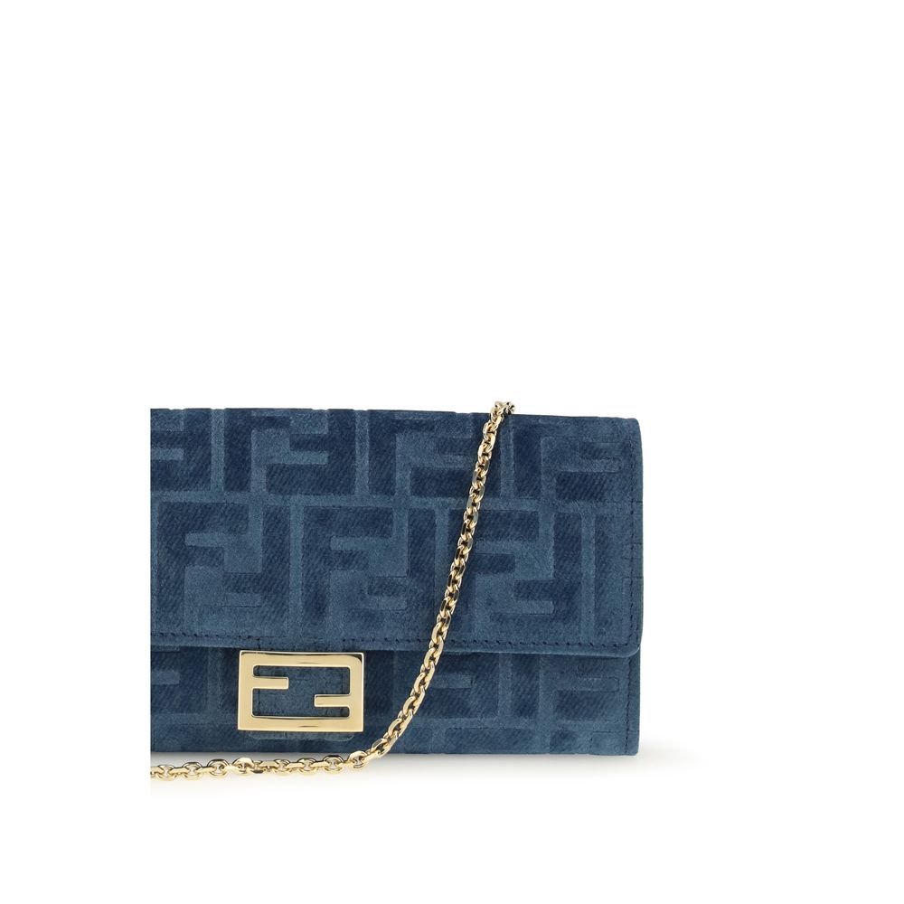 Portefeuille Fendi en coton bleu
