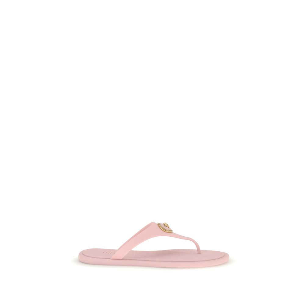 Versace Mehrfarbige Zehentrenner-Sandalen aus Gummi