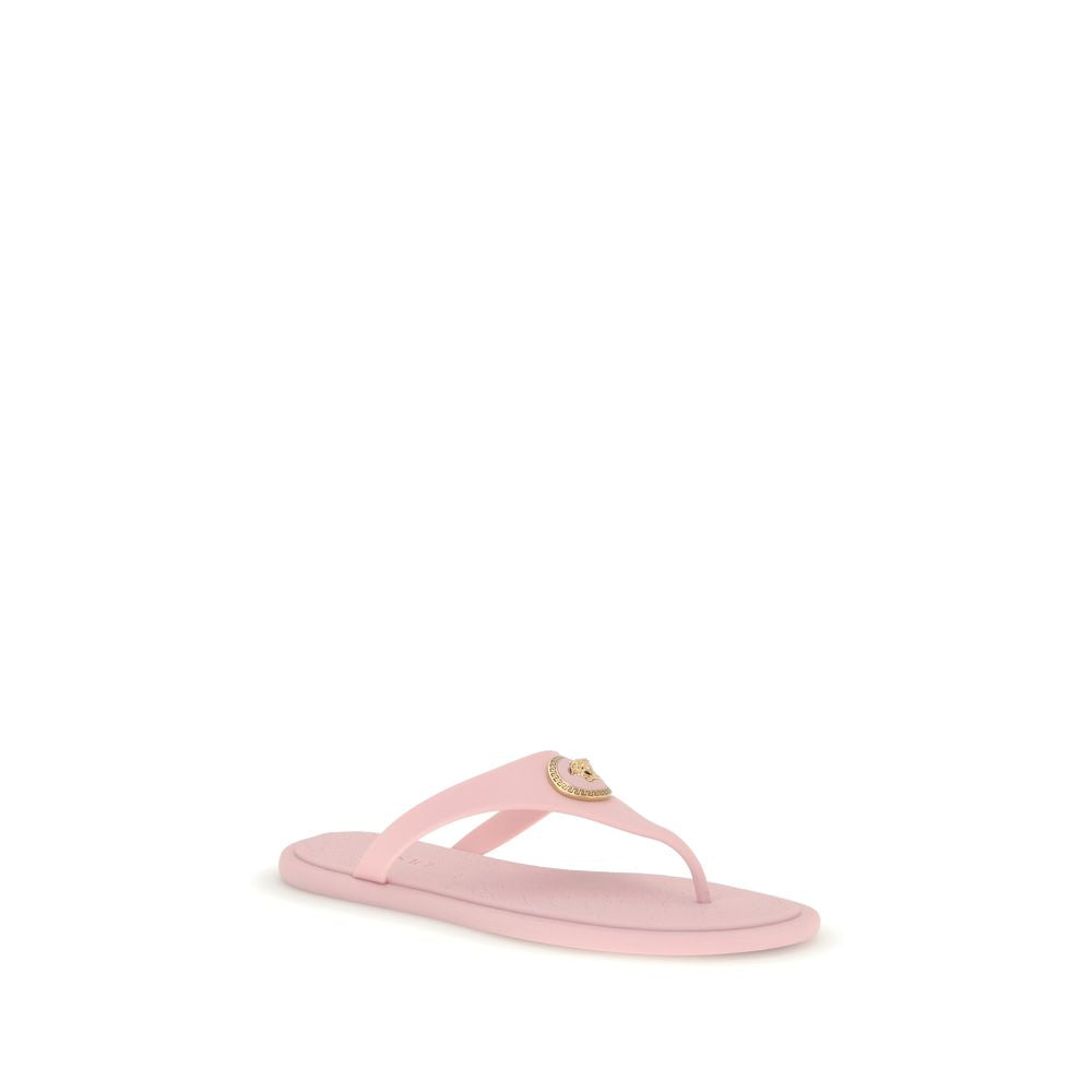 Versace Mehrfarbige Zehentrenner-Sandalen aus Gummi