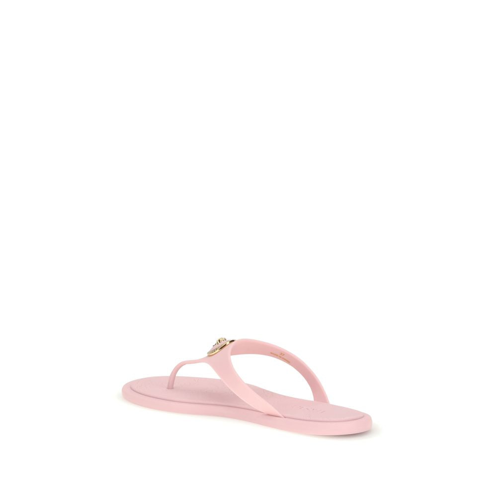 Versace Mehrfarbige Zehentrenner-Sandalen aus Gummi