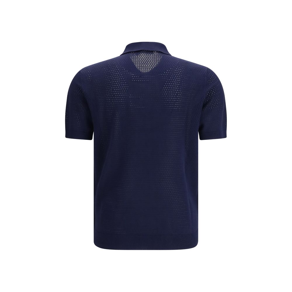 Roberto Collina blaues Polohemd aus Baumwolle