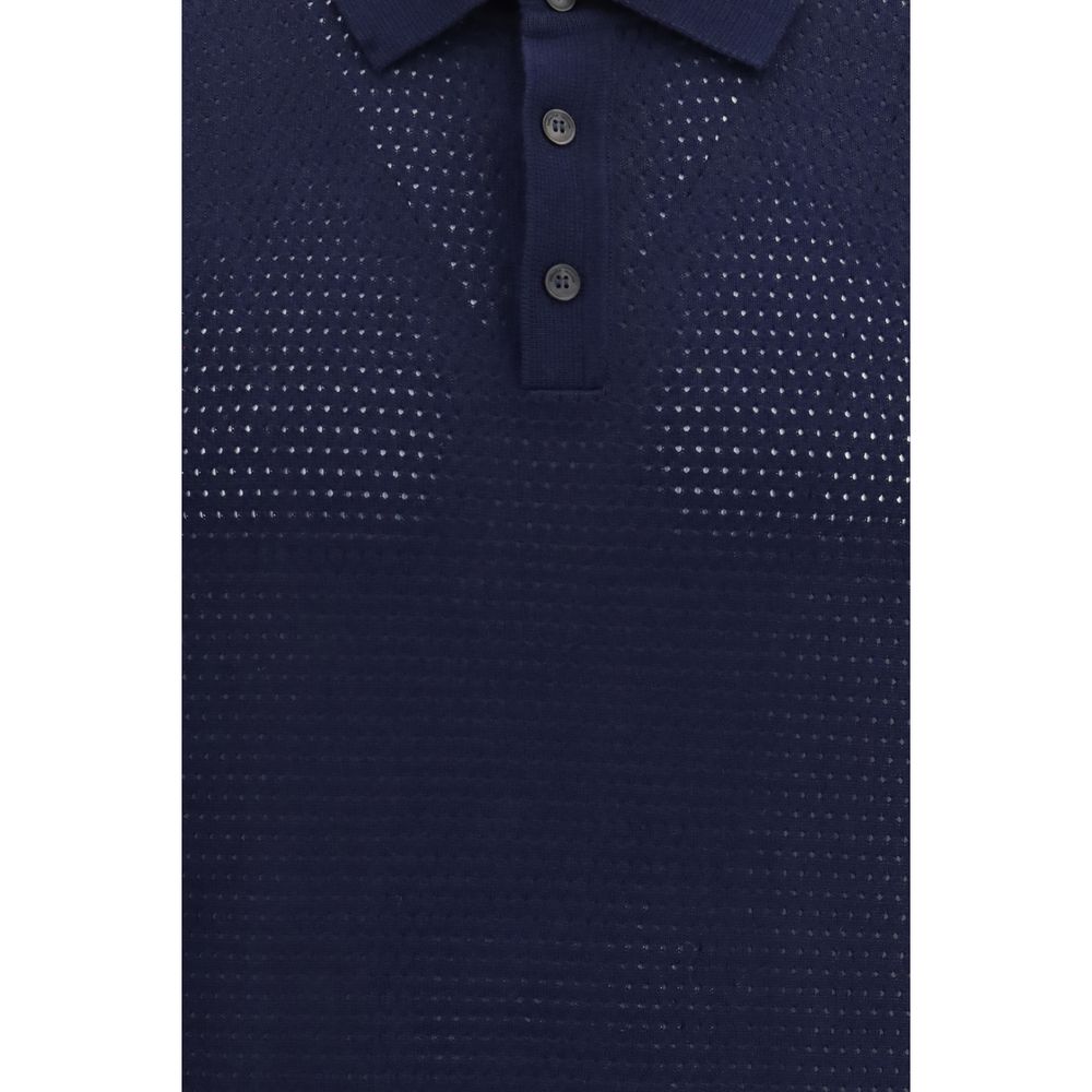 Roberto Collina blaues Polohemd aus Baumwolle