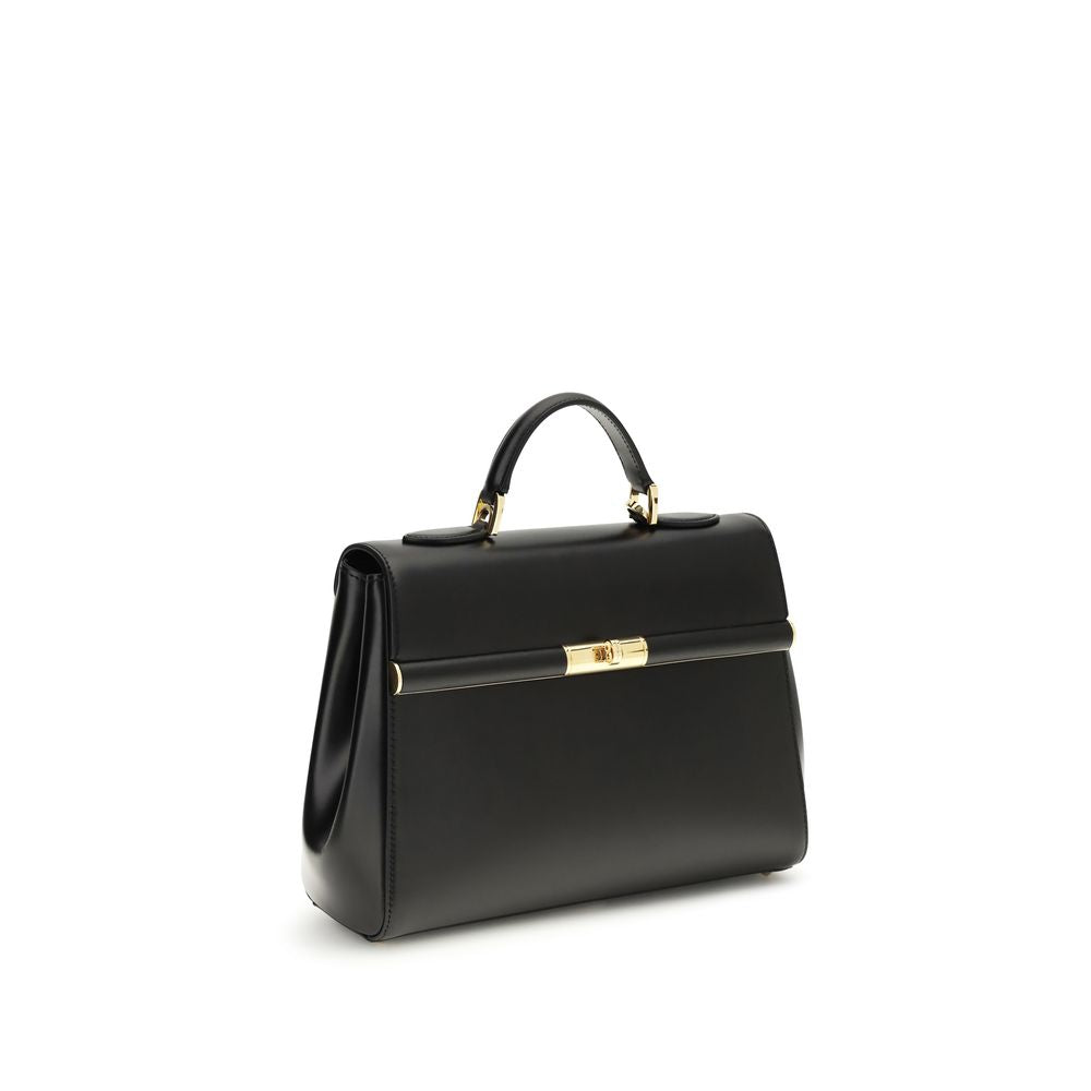 Dolce & Gabbana Schwarze Schultertasche aus Kalbsleder Bos Taurus