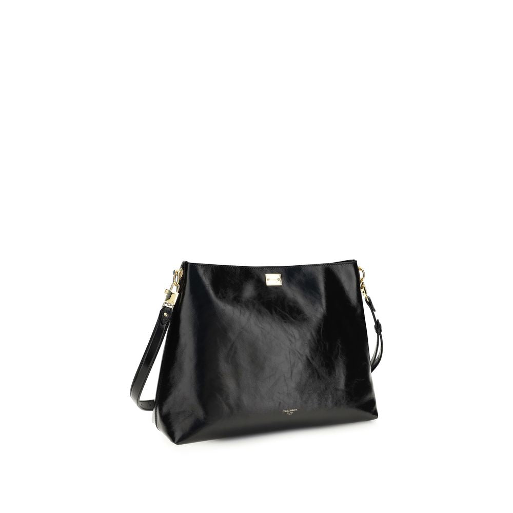 Sac à bandoulière Dolce & Gabbana en cuir de veau noir Bos Taurus