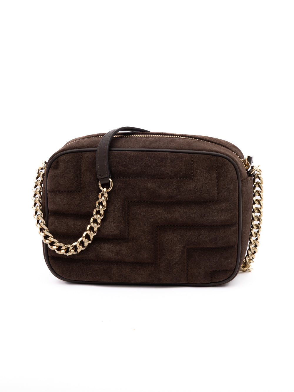 Jimmy Choo Braune Wildleder-Umhängetasche Avenue Camera