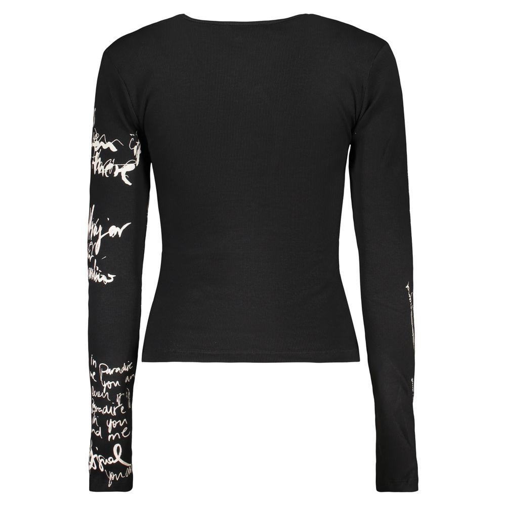Desigual Damenpullover aus schwarzer Baumwolle