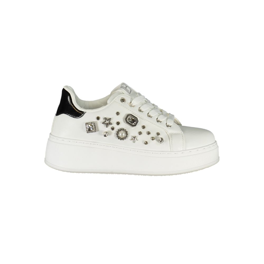 Laura Biagiotti Damen-Sneaker aus weißem Polyurethan