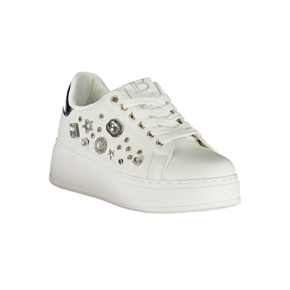 Laura Biagiotti Damen-Sneaker aus weißem Polyurethan