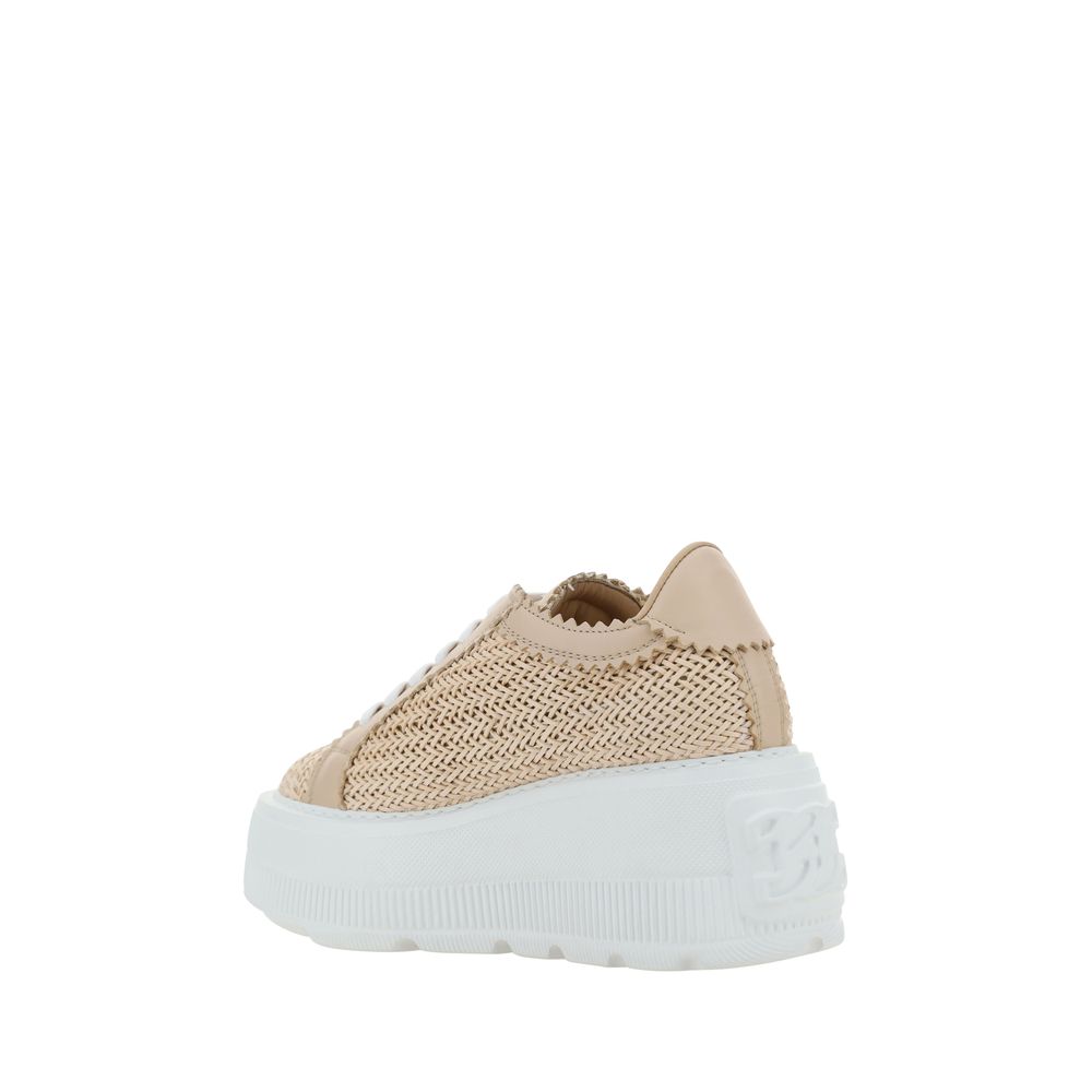 Casadei Beige andere Fasern Plateau-Sneaker
