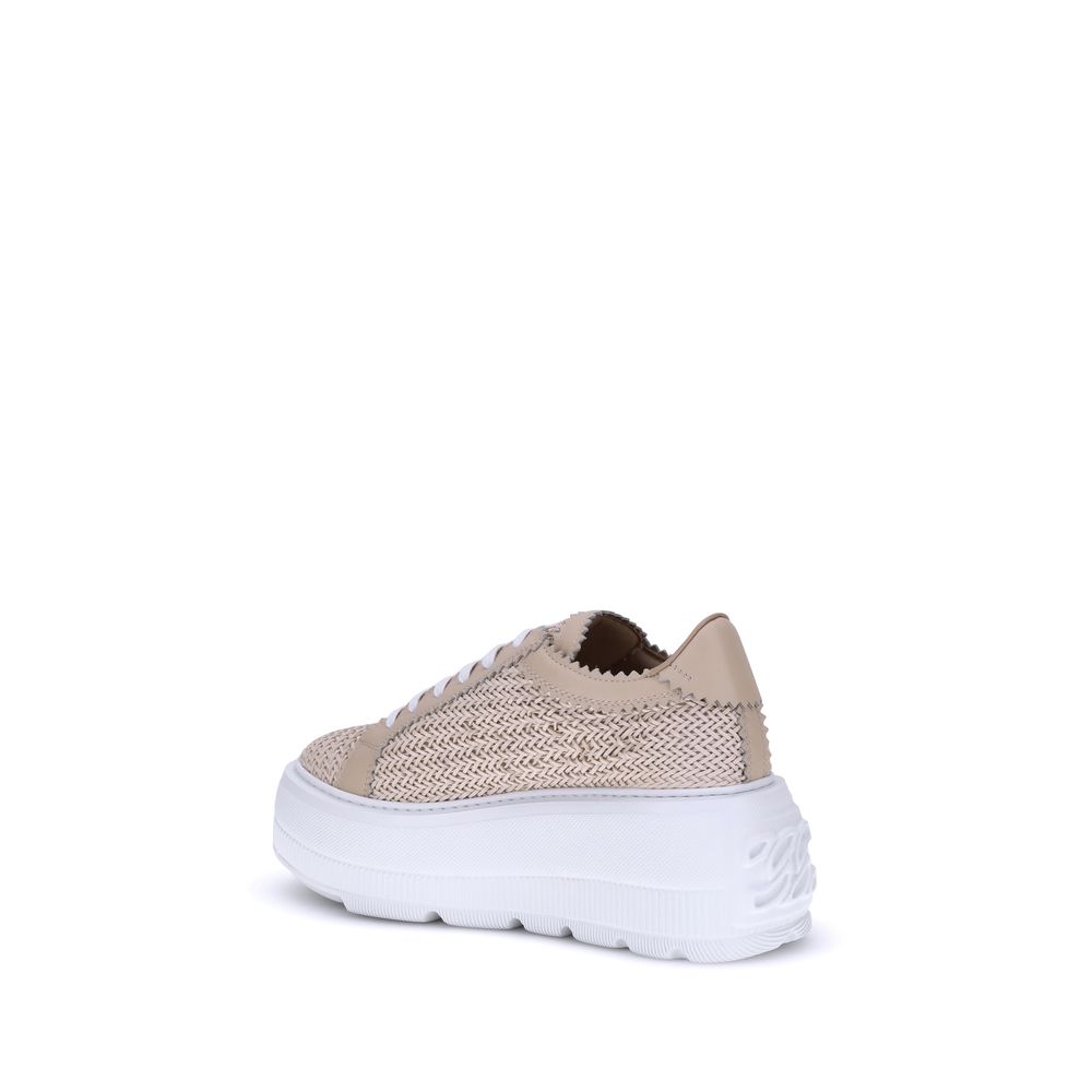 Casadei Beige andere Fasern Plateau-Sneaker