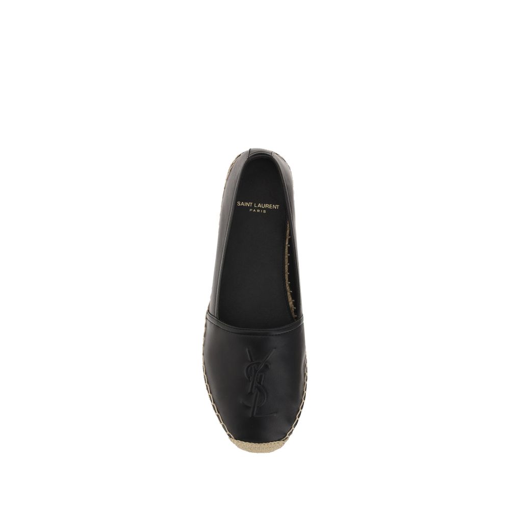 Espadrilles Saint Laurent en agneau noir Ovis Aries Aries