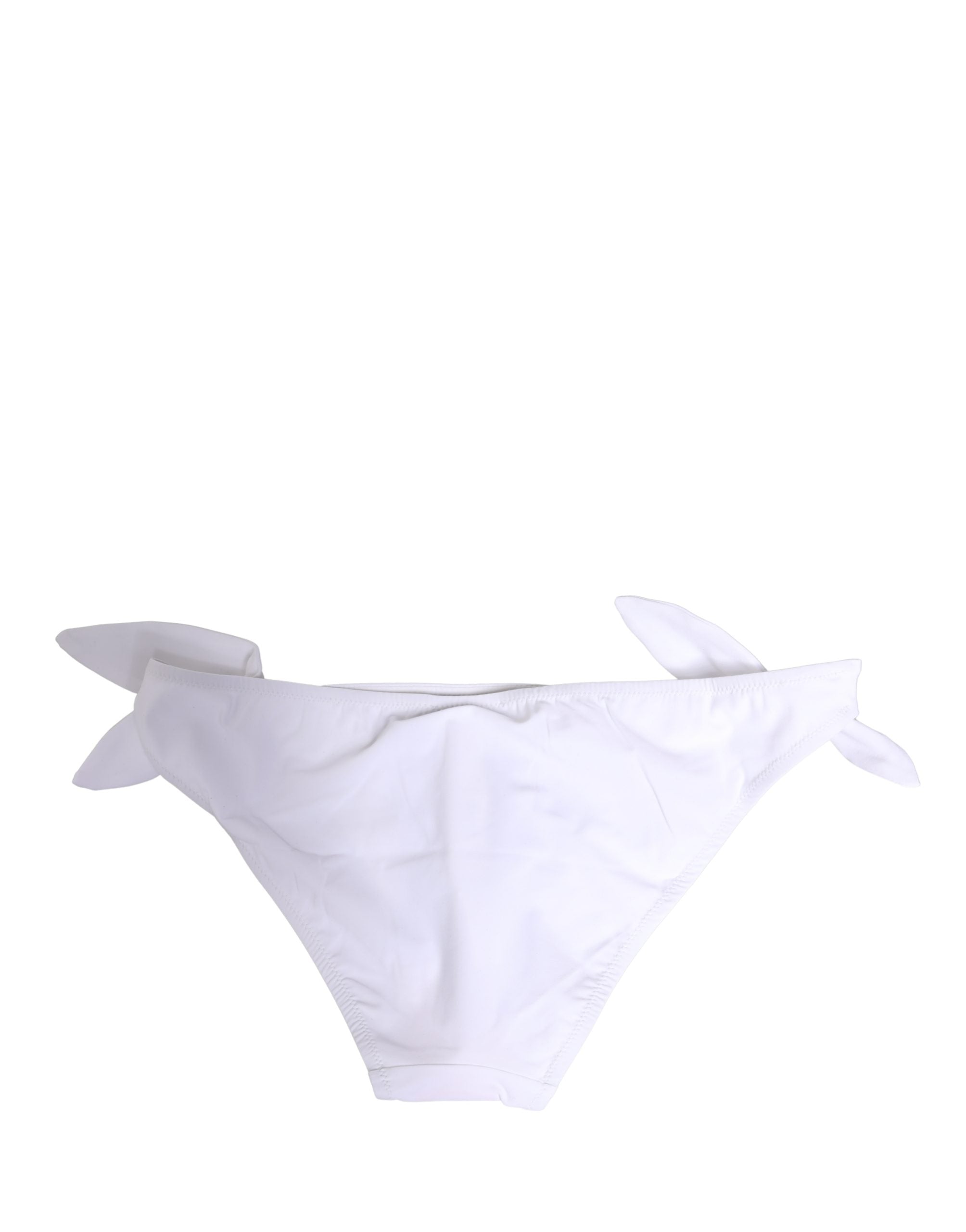 Bas de bikini Dolce & Gabbana en nylon blanc avec plaque logo DG
