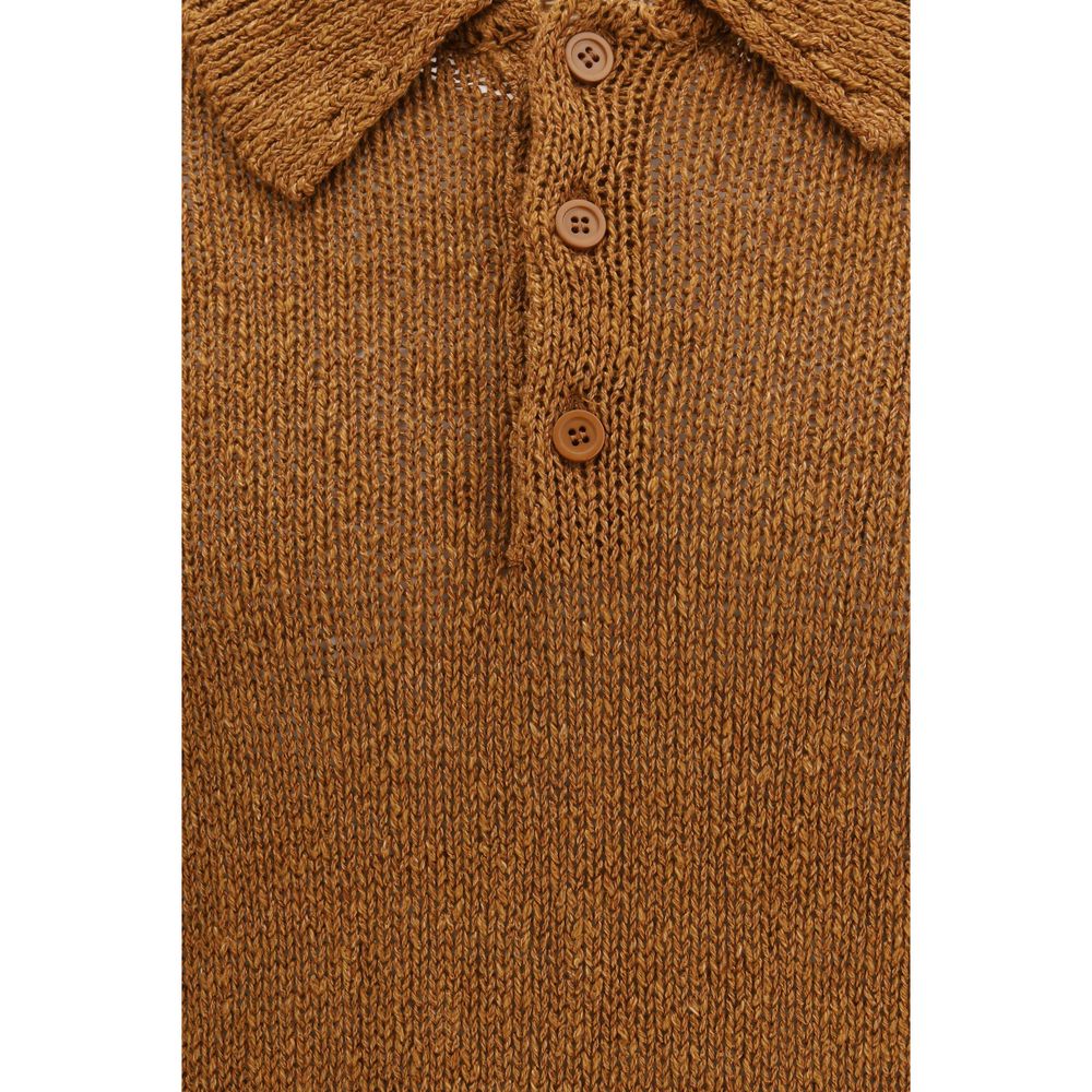 Sonnenblumenbraunes Baumwoll-Poloshirt