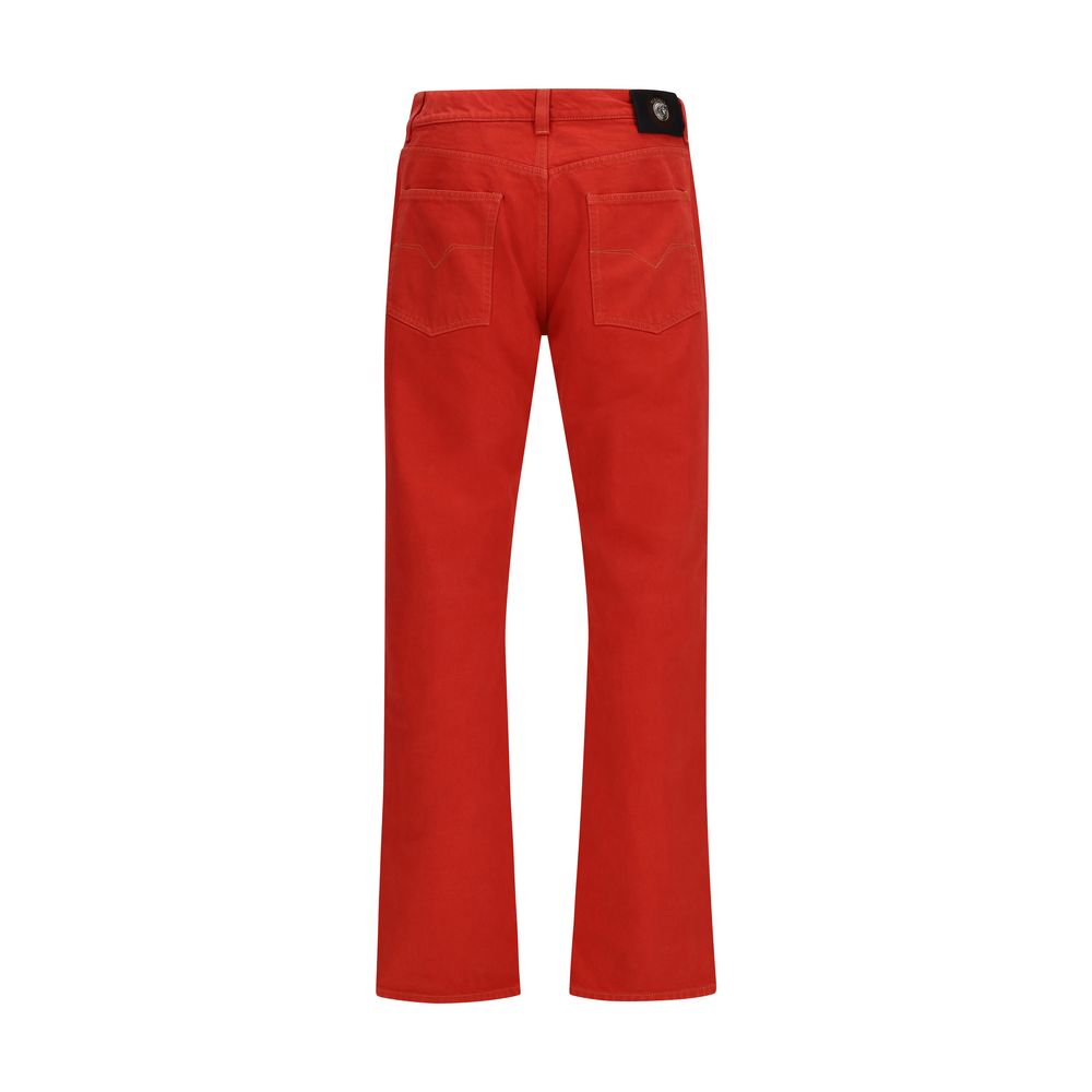 Versace Multicolor Cotton Straight-Leg Jeans