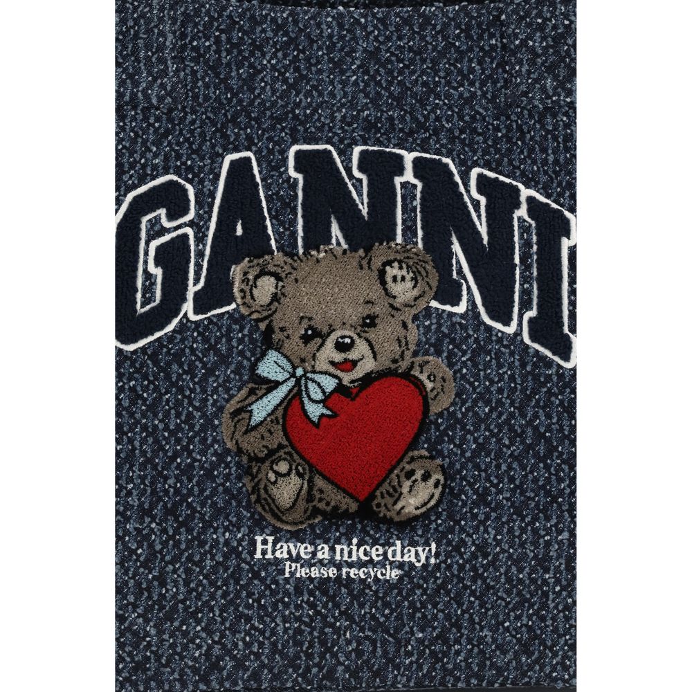 Ganni Umhängetasche aus blauer Baumwolle