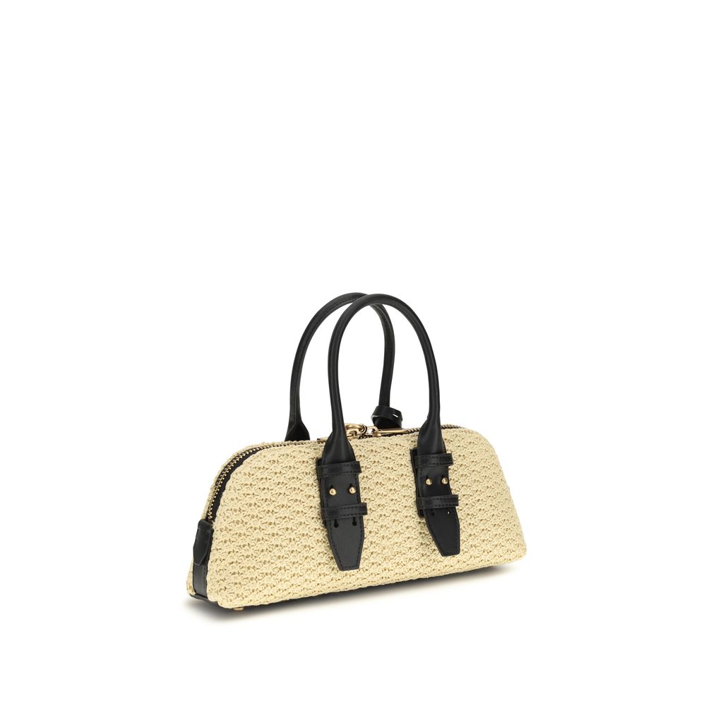 Sac porté épaule PINKO en raphia beige