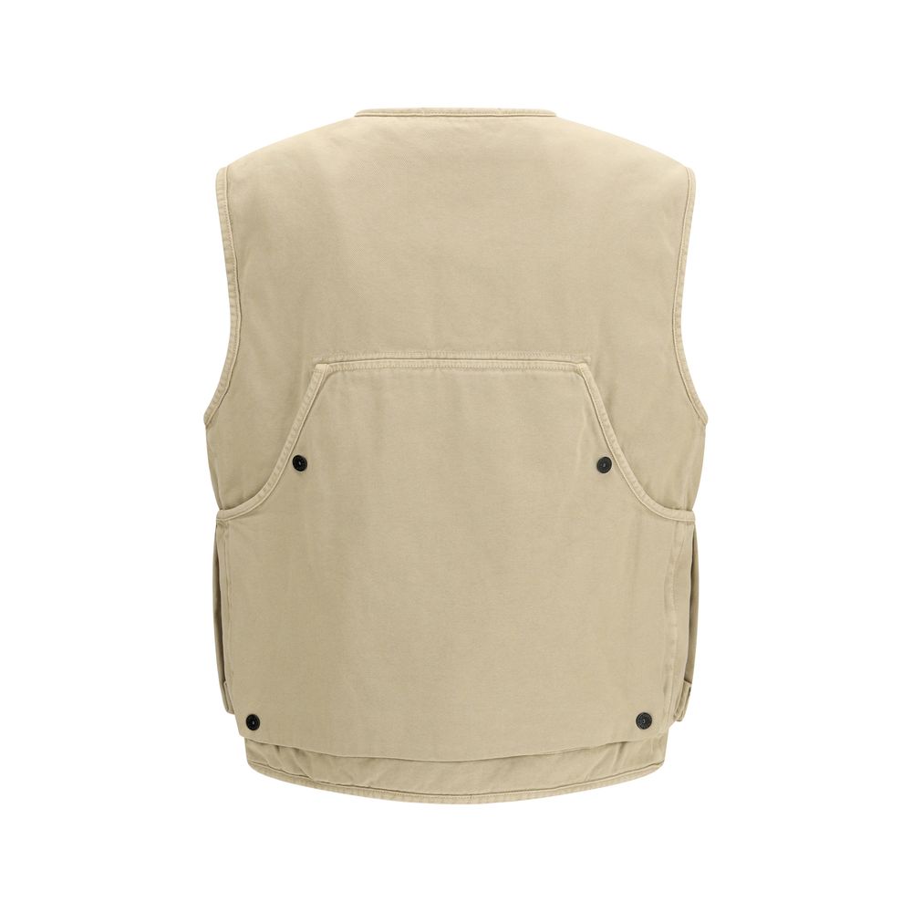Stone Island Beige Cotton Sleveless Jacket