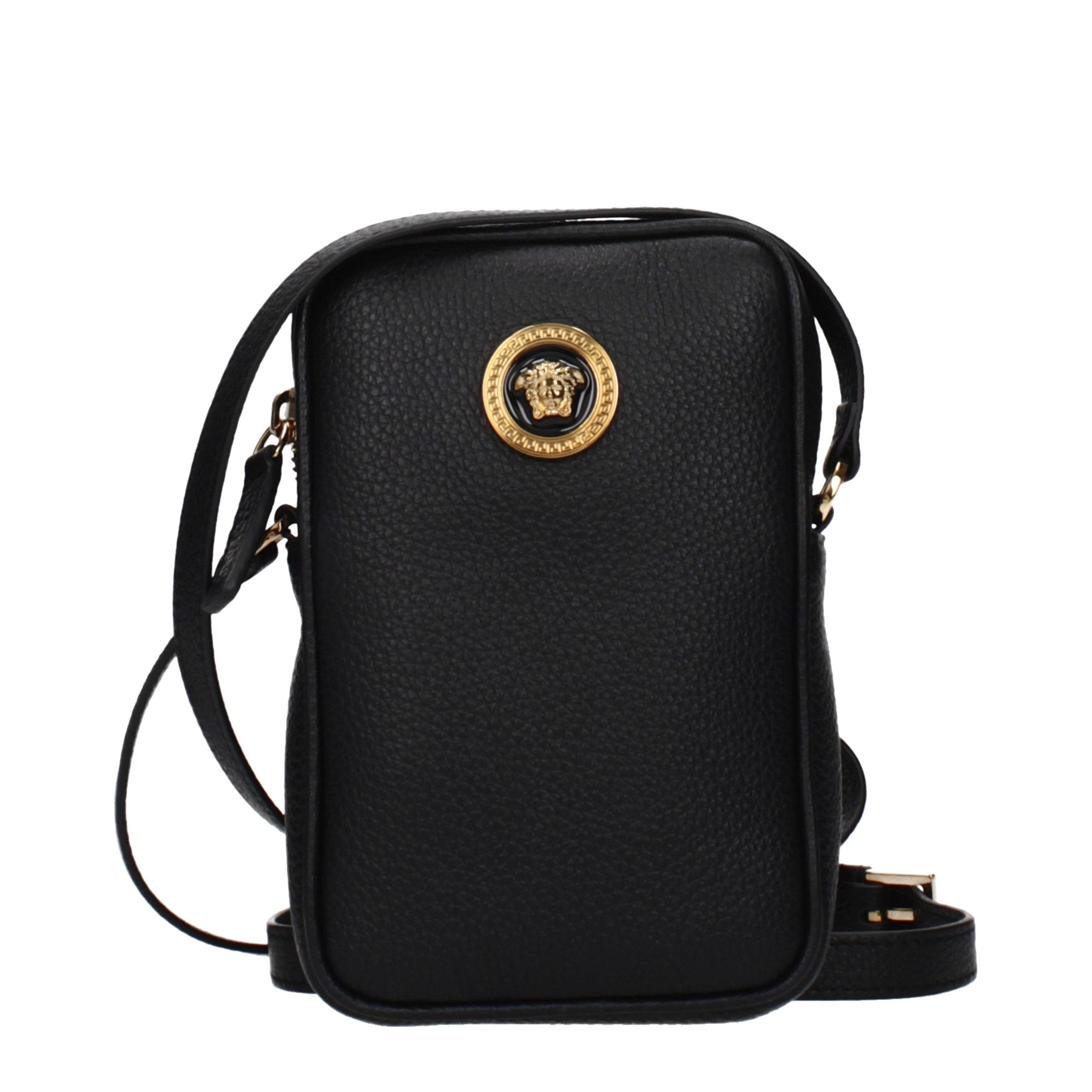 Versace Black Leather Crossbody Bag