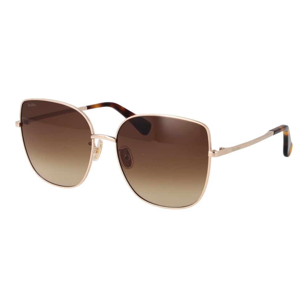Lunettes de soleil en métal doré rose Max Mara