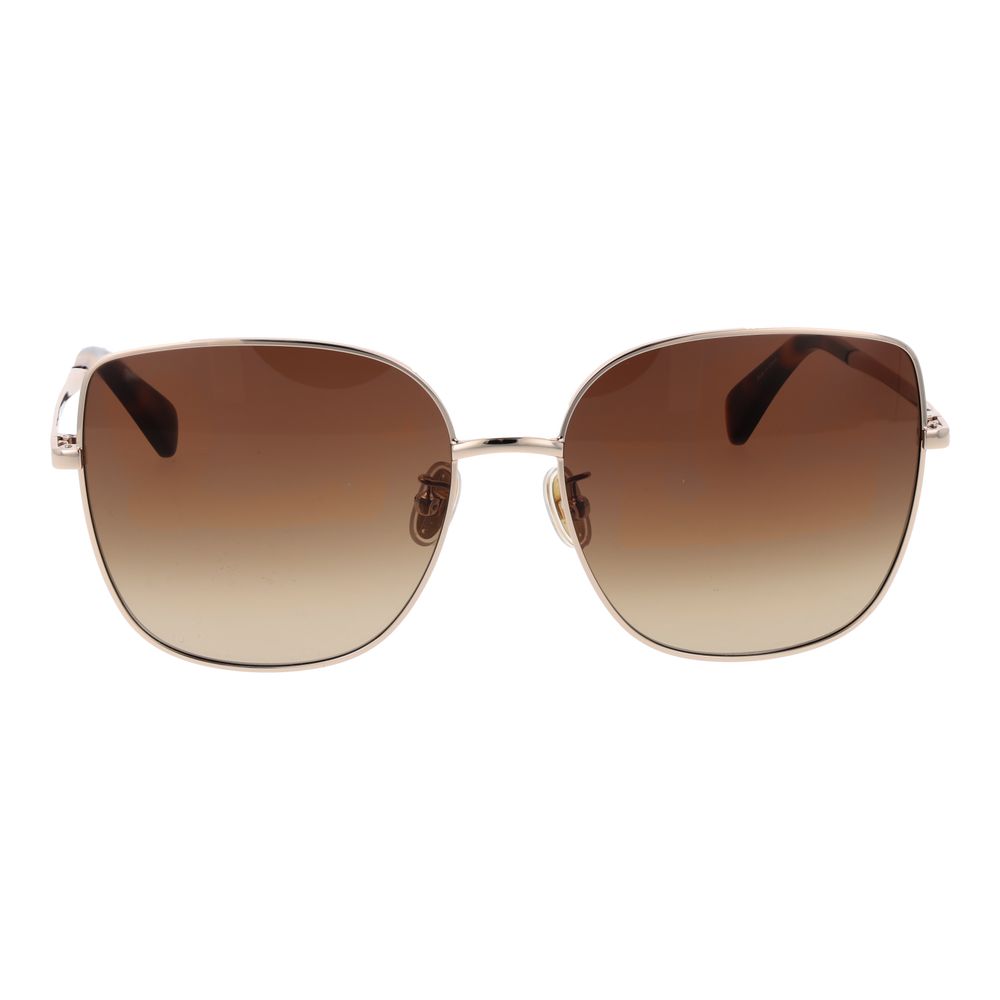 Lunettes de soleil en métal doré rose Max Mara