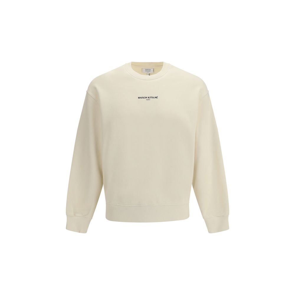 Sweat-shirt en coton beige Maison Kitsuné