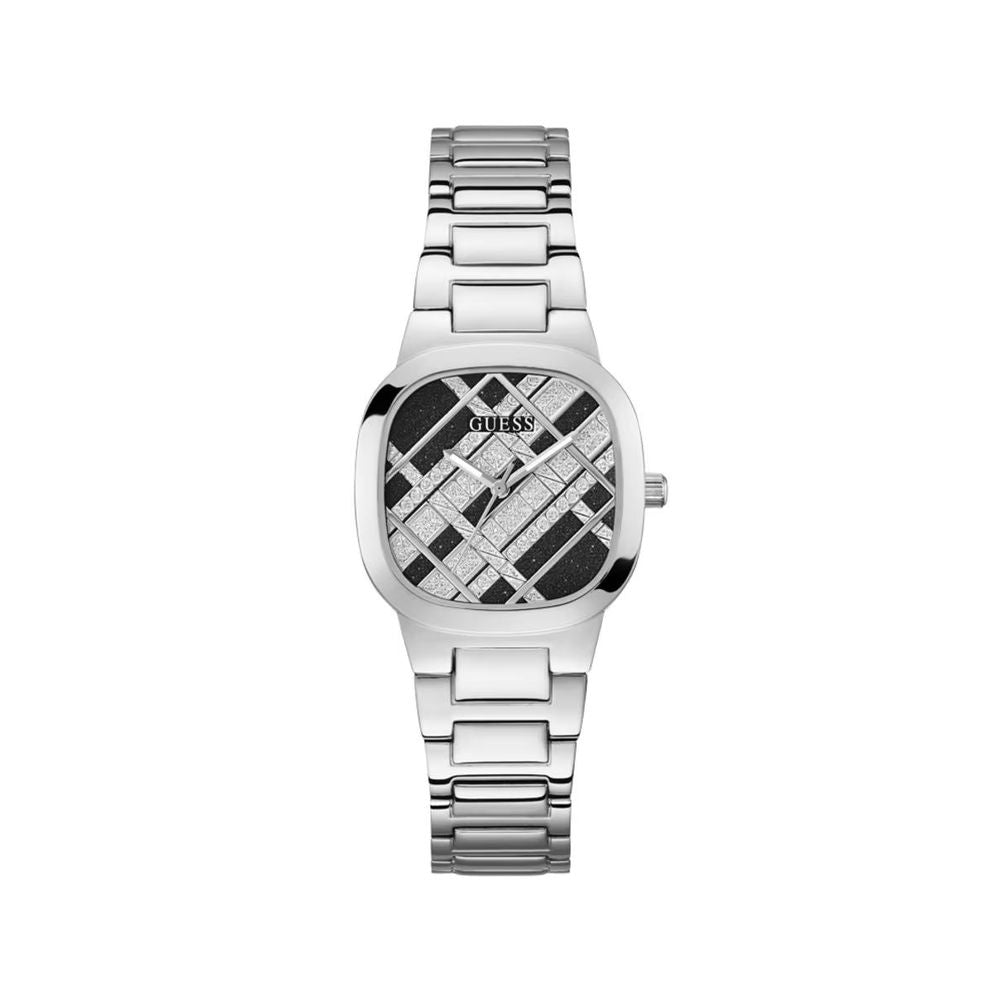 Montre Guess Femme en Acier Inoxydable Gris, Bracelet en Maille Milanaise